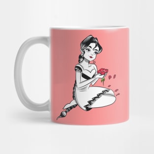 The girl with rose In hand Mug